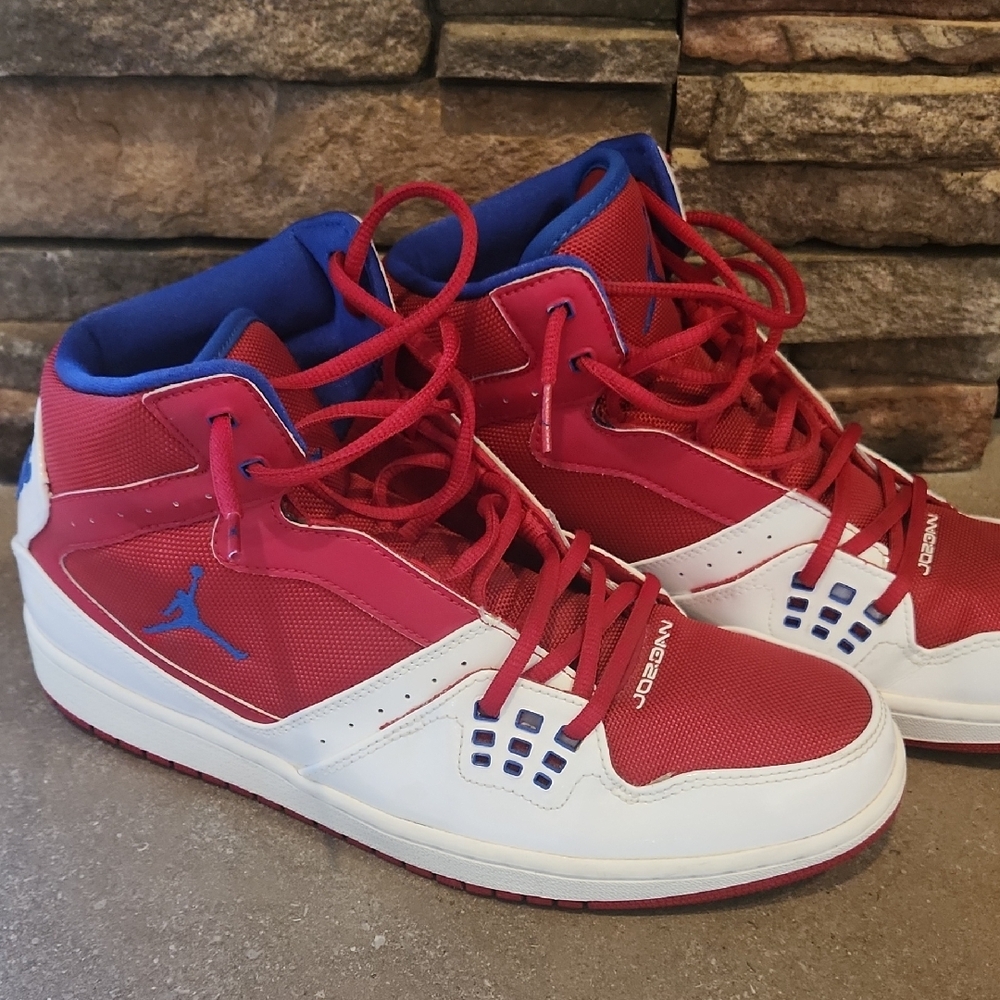 Nike Air Jordan 1 Flight Gym Red, White, Royal Blue High-Top Sneakers